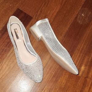 Be Mine Silver Sparkle Flats